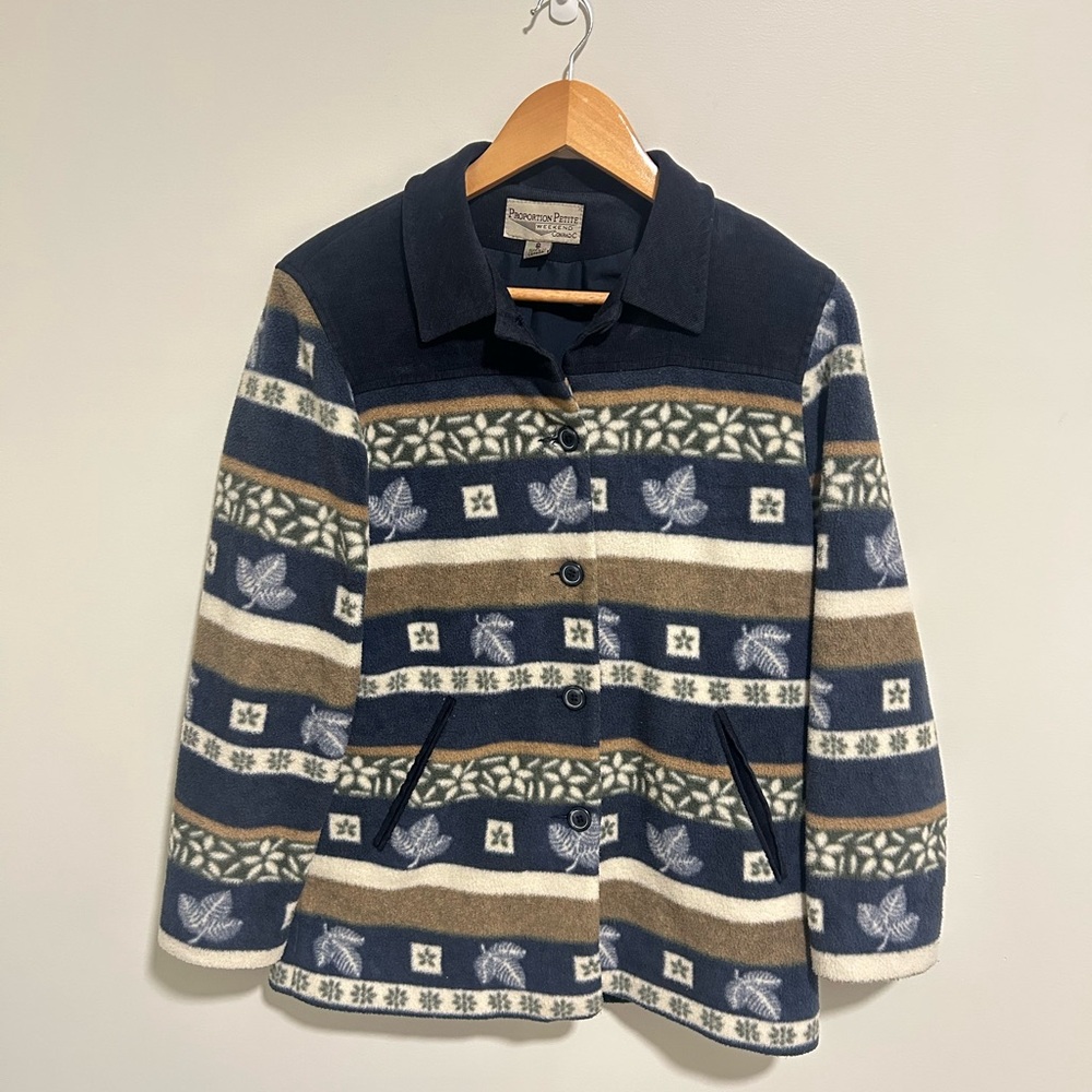 Proportion Petite Fleece Jacket With Button Up Closure